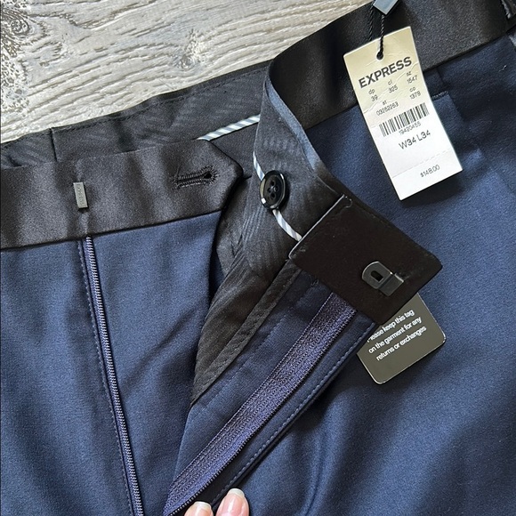 Express Blue Dress Pants with Straight Leg - Picture 2 of 5